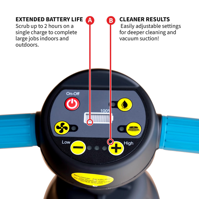 Tomahawk Electric Floor Scrubber Cleaner with 18” Power Mop Brushes Cordless 36V Battery Powered TMOP18e