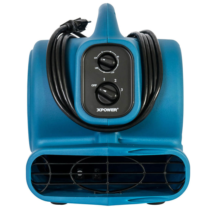 XPower P-260AT 115-Volt 1/4 HP 800-Cfm Scented Air Mover w/ Outlets, Blue