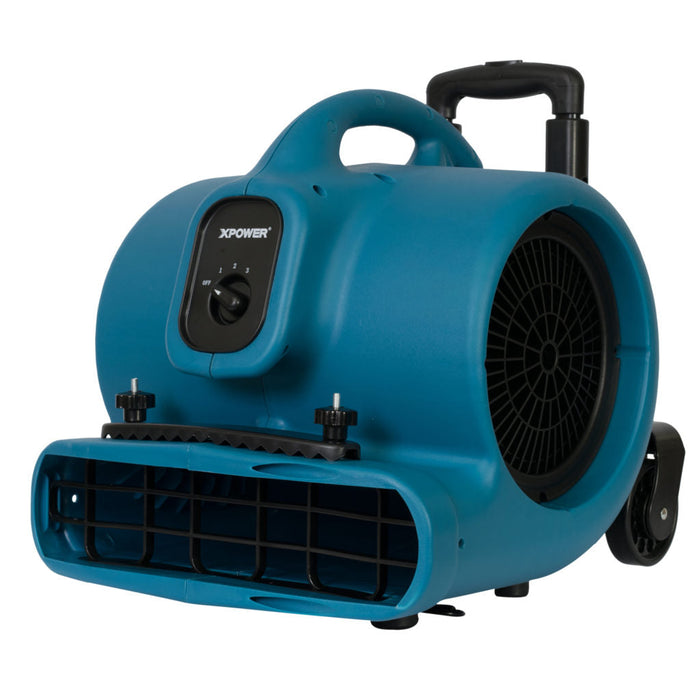 Xpower P-630HC 1/2 HP Air Mover w/ Telescopic Handle, Wheels, Carpet Clamp