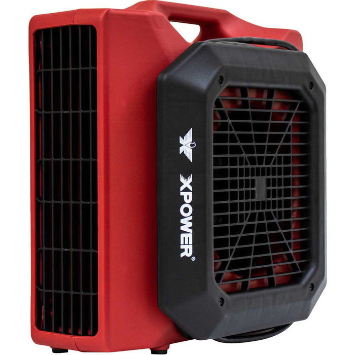 XPOWER PL-700A-Red 1/3 HP 1050 CFM 3 Speed Low Profile Air Mover Fan