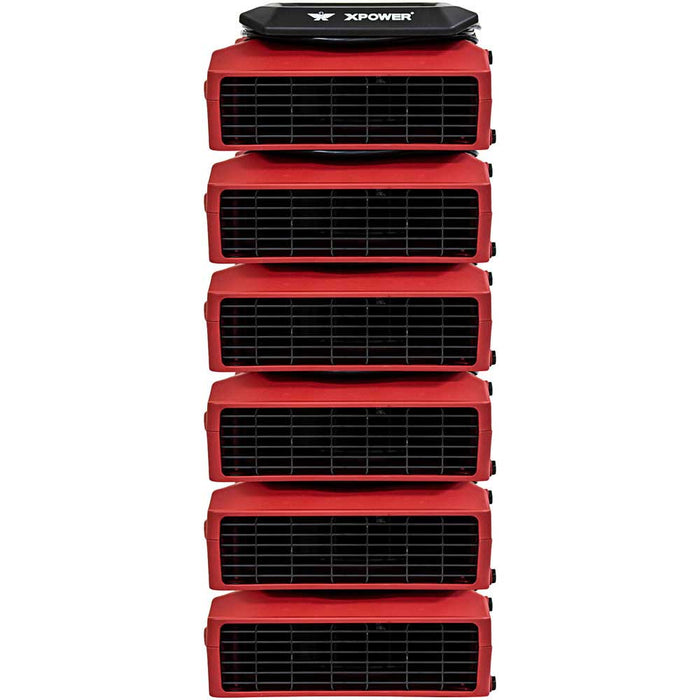 XPOWER PL-700A-Red 1/3 HP 1050 CFM 3 Speed Low Profile Air Mover Fan