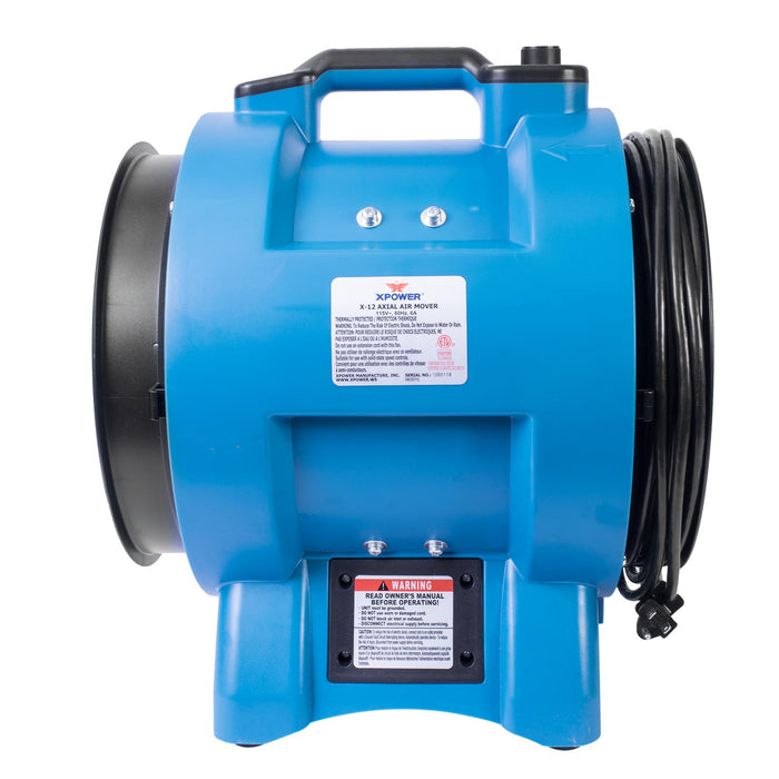 Xpower X-12 1/2 HP Induction Motor Industrial Confined Space Fan