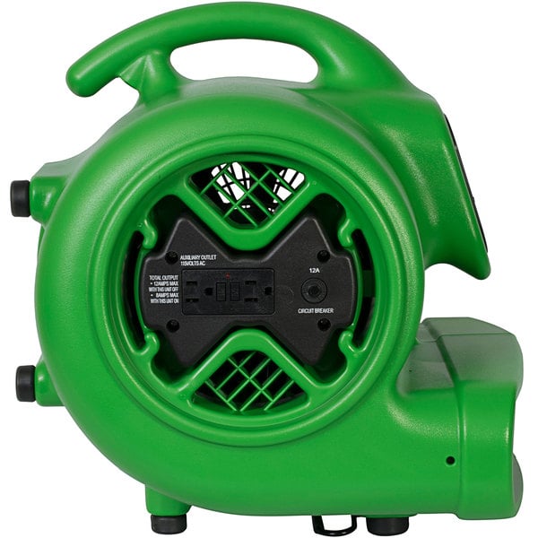 Xpower X-600A-Green 1/3 HP Air Mover w/ Built-In Power Outlets - Green