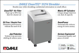Dahle 51322 Oil Free Cross Cut Paper Shredder