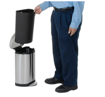 Simplehuman® Mini Semi Round Step Can - 2-3/5 Gallon Brushed SS CW1833