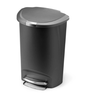 Simplehuman® Semi Round Plastic Step Can - 13 Gallon