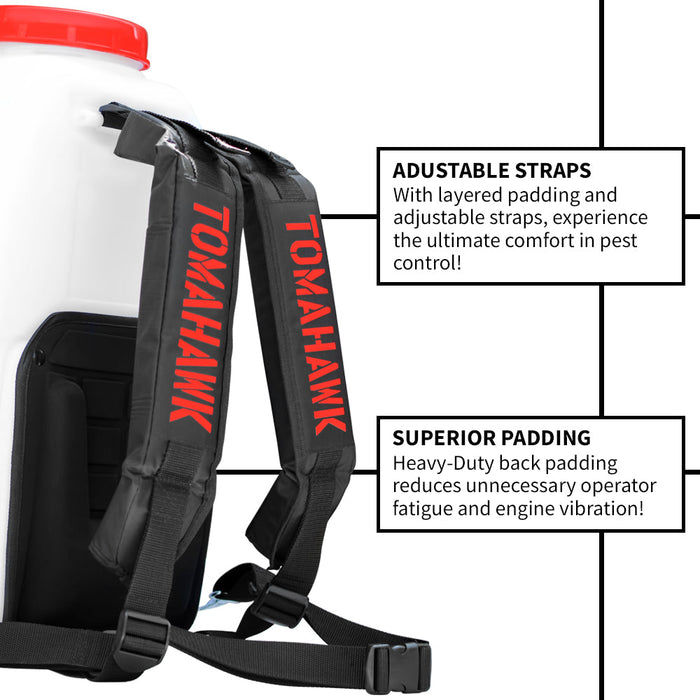 Tomahawk 5 Gallon Gas Power Backpack Sprayer with Twin Tip Nozzle for Pesticides