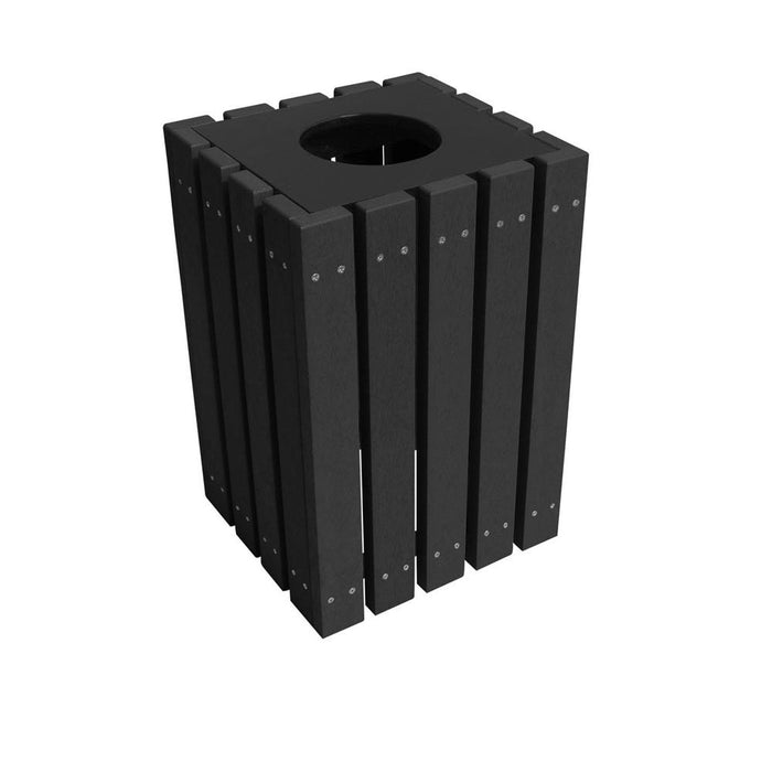 Vestil Trash Receptical Poly Square 22 Gallon Black TR-PSQ-22-BK-BK