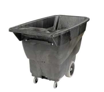 Rubbermaid® Standard Duty Structural Foam Plastic Tilt Truck,1/2 Cu. Yd. Cap,850 Lbs. Cap,Black FG9T1400BLA
