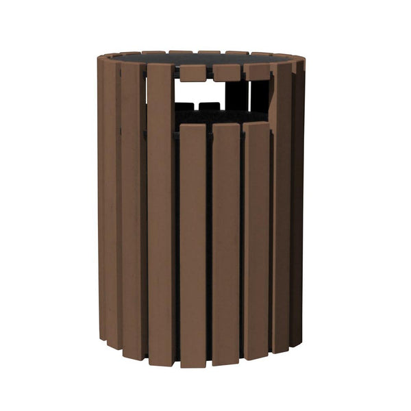 Vestil Trash Receptical Poly Rain Cap Round 33 Gallon Brown TR-PRRC-33-BN