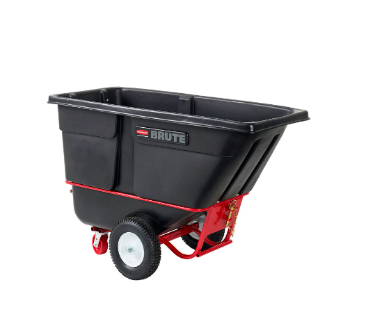 Rubbermaid® Brute Rotomolded Towable Tilt Truck, Heavy Duty, 1 Cubic Yard, Black FG131641BLA
