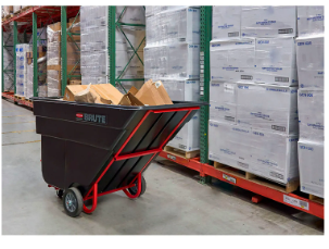 Rubbermaid® Brute Rotomolded Tilt Truck, Standard Duty, 1-1/2 Cubic Yard, Black FG102500BLA