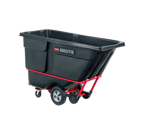 Rubbermaid® Brute Rotomolded Tilt Truck, Standard Duty, 1 Cubic Yard, Black FG131500BLA