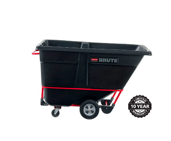 Rubbermaid® Brute Rotomolded Tilt Truck, Standard Duty, 1 Cubic Yard, Black FG131500BLA