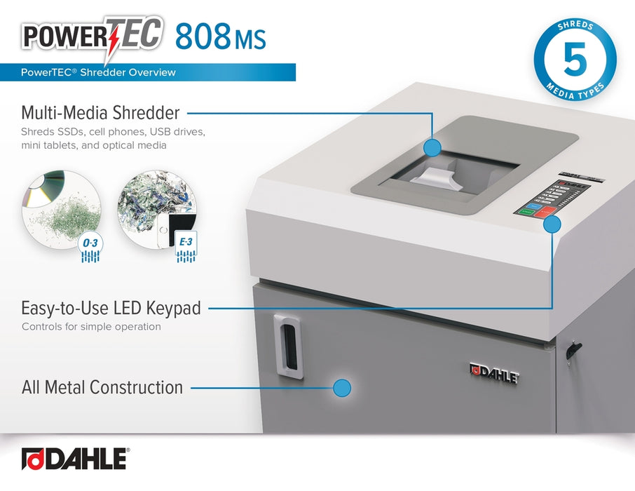 Dahle PowerTEC 808 MS Multi-Media Shredder
