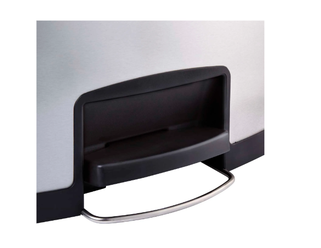 Rubbermaid® Slim Jim® 1901992 Stainless Steel Step On Can, Front Step 13 Gallon - Black