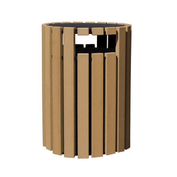 Vestil Trash Receptical Poly Rain Cap Round 33 Gallon Cedar TR-PRRC-33-CD