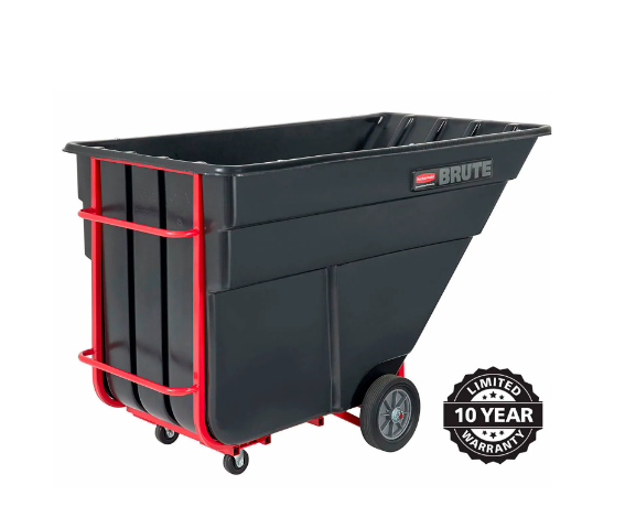 Rubbermaid® Brute Rotomolded Tilt Truck, Extra Heavy Duty, 2.5 Cubic Yard, Black FG104600BLA