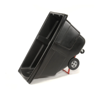 Rubbermaid® Heavy Duty Plastic Tilt Truck, 1/2 Cu. Yd. Cap, 450 Lbs. Cap, Black FG130400BLA
