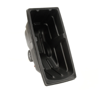Rubbermaid® Heavy Duty Plastic Tilt Truck, 1/2 Cu. Yd. Cap, 450 Lbs. Cap, Black FG130400BLA