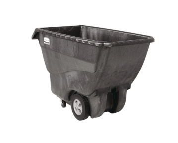 Rubbermaid®Standard Duty Structural Foam Plastic Tilt Truck,3/4 Cu. Yd. Cap,1000 Lbs. Cap,Black FG101300BLA