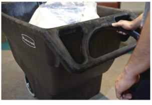 Rubbermaid®Standard Duty Structural Foam Plastic Tilt Truck,3/4 Cu. Yd. Cap,1000 Lbs. Cap,Black FG101300BLA