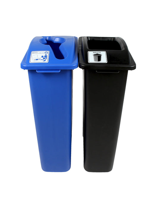 Busch Systems WASTE WATCHER - Double - Kit - Mixed Recyclables-Waste - Mixed-Full - Blue-Black