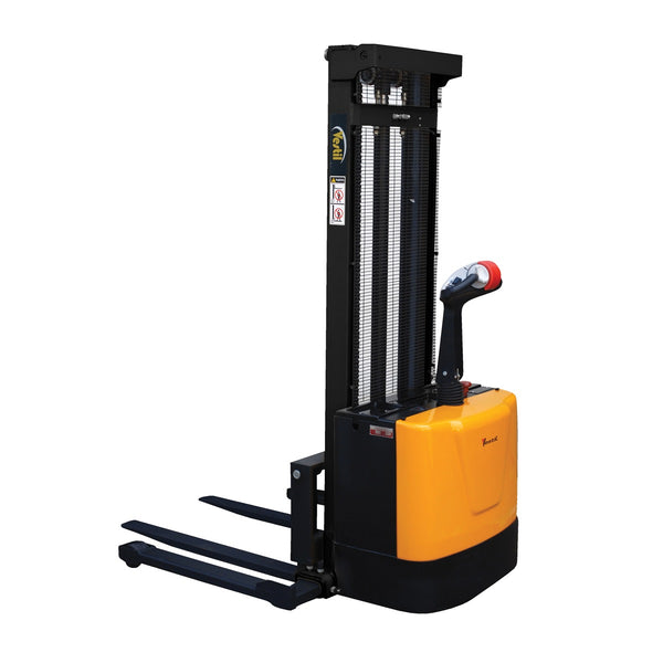 Vestil Adjust Powered Lift Stacker Raised 118