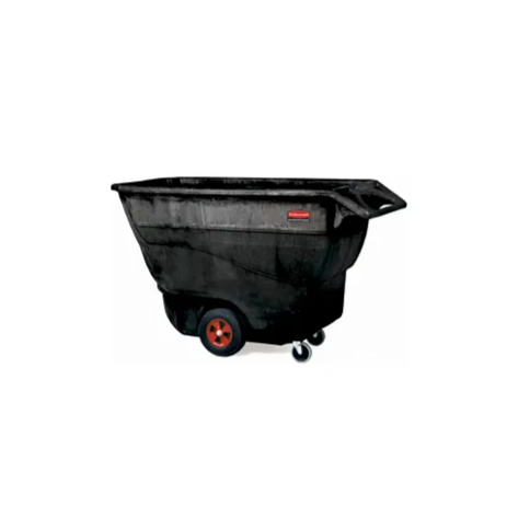 Rubbermaid® Standard Duty Structural Foam Plastic Tilt Truck, 1 Cu. Yd. Cap,1250 Lbs. Cap,Black - Pack of 2 FG9T1500BLA