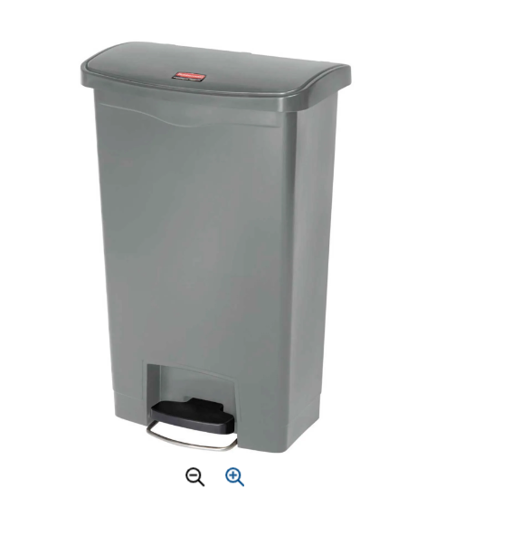 Rubbermaid® Slim Jim® Plastic Step On Container, Front Step - 13 Gallon, Gray - 1883602