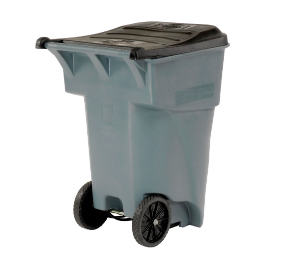 65 Gallon Rubbermaid Large Mobile Waste Receptacle - Gray With Lid