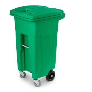 Toter Heavy Duty 2-Wheel Organic Waste Trash Cart W/ Casters, 32 Gallon