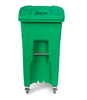 Toter Heavy Duty 2-Wheel Organic Waste Trash Cart W/ Casters, 32 Gallon