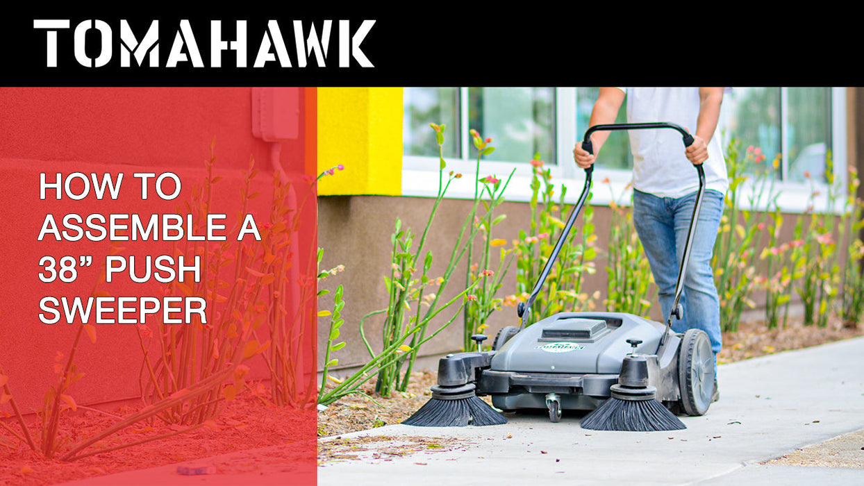 Tomahawk Commercial 38" Push Sweeper with Triple Power Brooms TOS38