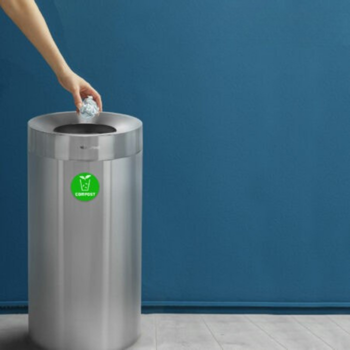 Alpine Open Top Stainless Steel Trash Receptacle, Single, 27 Gallon