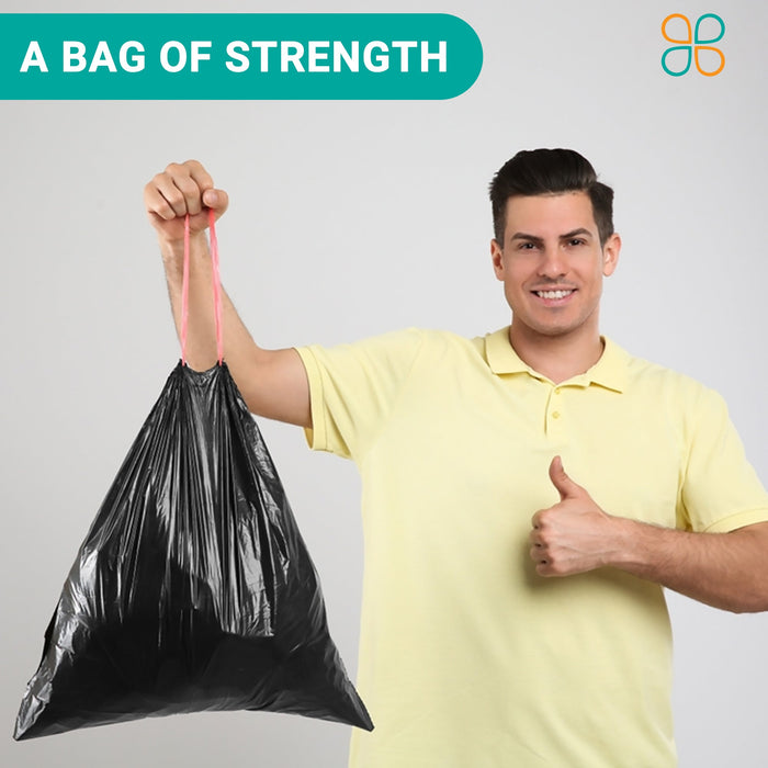 65 Gallon Garbage Bags: Black, 1.5 Mil, 50X48, 50 Bags.
