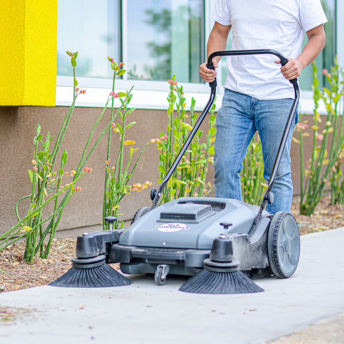 Tomahawk Commercial 38" Push Sweeper with Triple Power Brooms TOS38