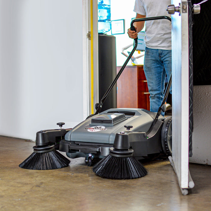 Tomahawk Commercial 38" Push Sweeper with Triple Power Brooms TOS38