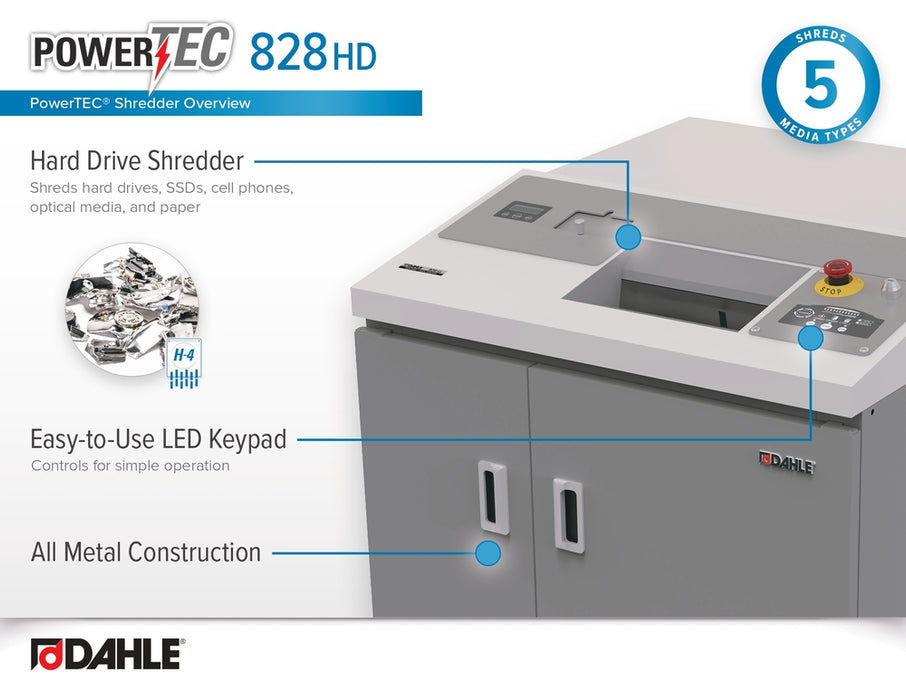 Dahle PowerTEC® 828HD Hard Drive/ Paper Shredder