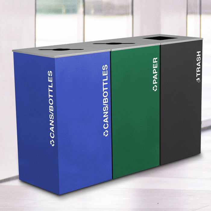 Excell-Kaiser Kaleidoscope Three-Stream 36-Gallon Indoor Trash Can Station