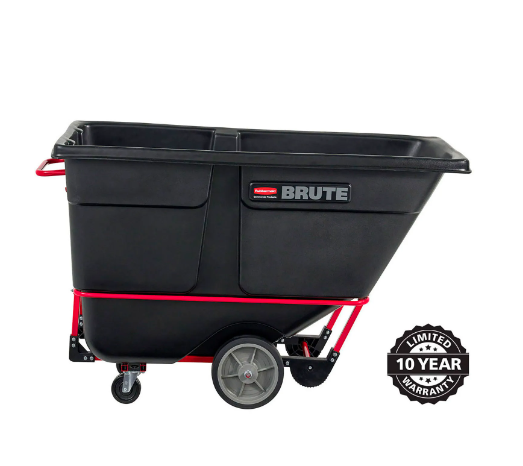 Rubbermaid® Brute Rotomolded Tilt Truck, Heavy Duty, 1 Cubic Yard, Black FG131600BLA