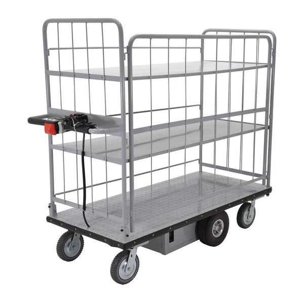 Vestil Electric Material Handling Cart Sides 2-Shelves 28 x 60 EMHC-2860-4