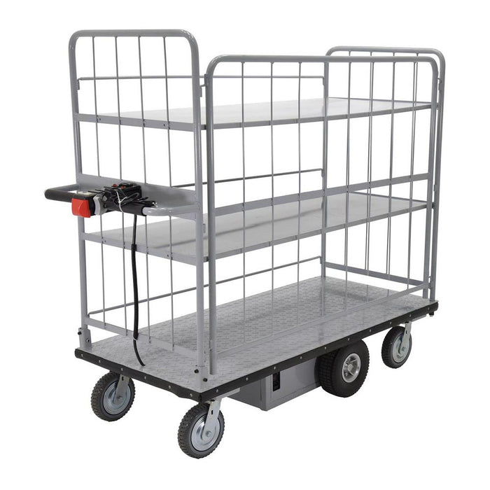 Vestil Electric Material Handling Cart Sides 2-Shelves 28 x 60 EMHC-2860-4