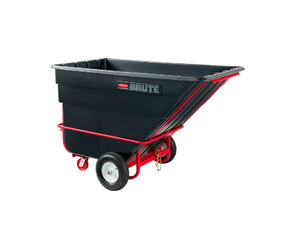 Rubbermaid® Brute Rotomolded Towable Tilt Truck, Heavy Duty, 1-1/2 Cubic Yard Black FG102641BLA
