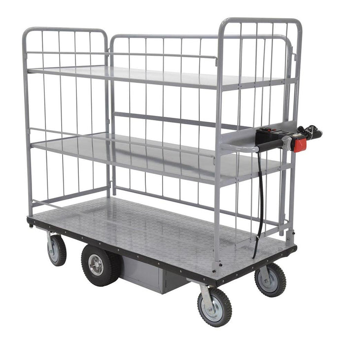 Vestil Electric Material Handling Cart Sides 2-Shelves 28 x 60 EMHC-2860-4