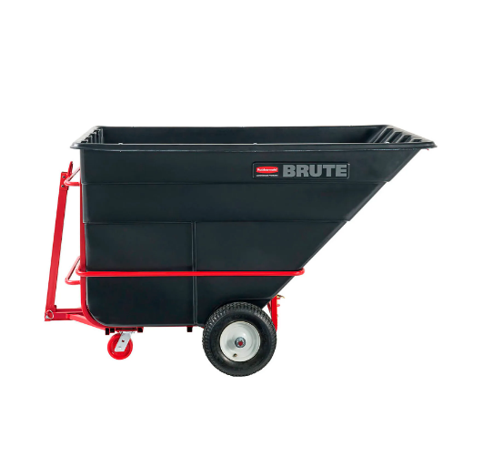 Rubbermaid® Brute Rotomolded Towable Tilt Truck, Heavy Duty, 1-1/2 Cubic Yard Black FG102641BLA