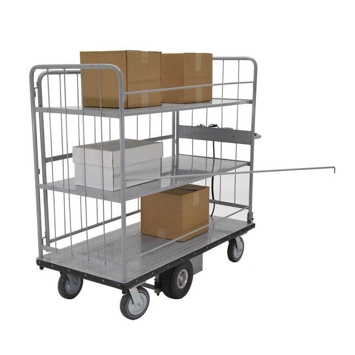 Vestil Electric Material Handling Cart Sides 2-Shelves 28 x 60 EMHC-2860-4