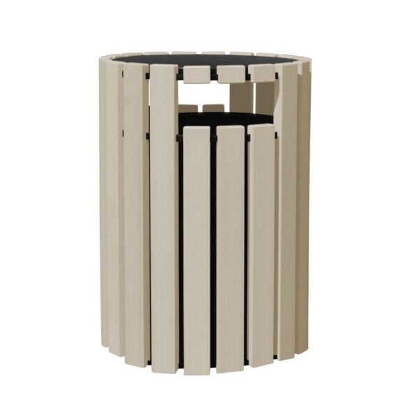 Vestil Trash Receptical Poly Rain Cap Round 33 Gallon Sand TR-PRRC-33-SD