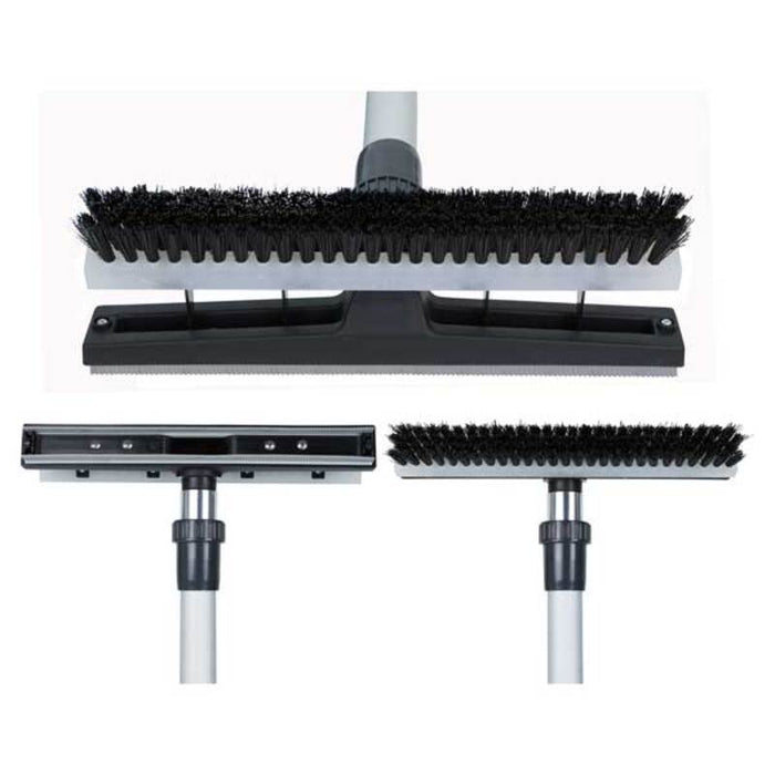 EDIC Dual Head Squeegee Wand with Scrub Brush 334ACH-2