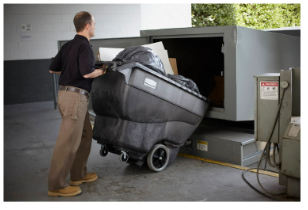 Rubbermaid® Utility Duty Structural Foam Plastic Tilt Truck, 3/4 Cu. Yd. Cap, 600Lbs. Cap,Black FG101100BLA